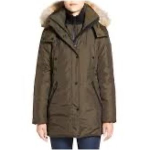 Andrew Marc Leather Trim Parker - Olive Green